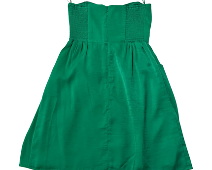 Mango Suit Emerald Green Pleated Strappy Mini Dress