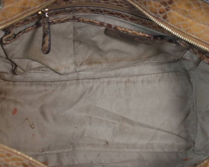 Michael Kors Brown Snakeskin Print Satchel Bag