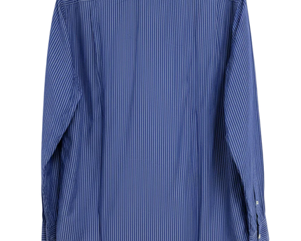 American Eagle Blue and White Striped Button Down Shirt