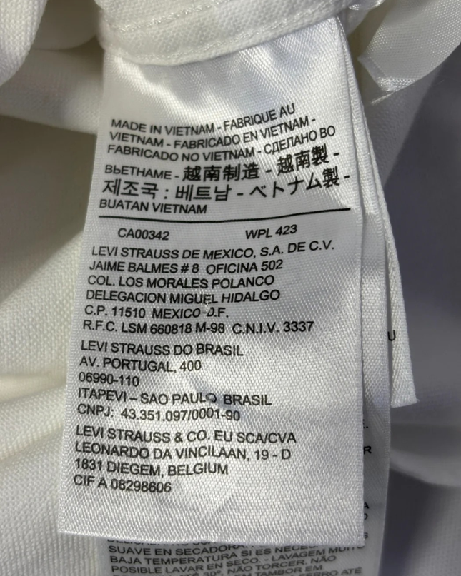 Levi's White Button-Down Long Sleeve Cotton Shirt