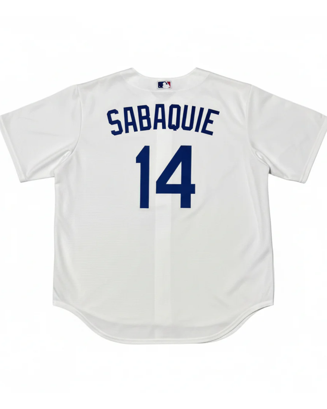 Nike White Los Angeles Dodgers SABAQUIE 14 Baseball Jersey