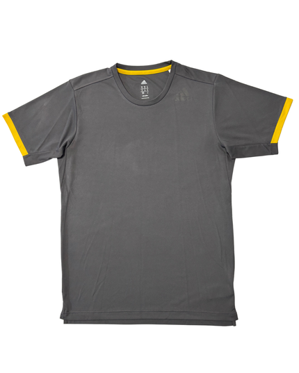 Adidas Climalite Performance Training Gray with Yellow Trim T-Shirt