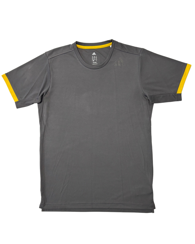 Adidas Climalite Performance Training Gray with Yellow Trim T-Shirt