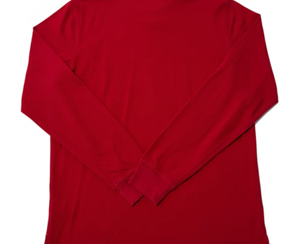 Tommy Hilfiger Red Long-Sleeve Cotton Polo Shirt