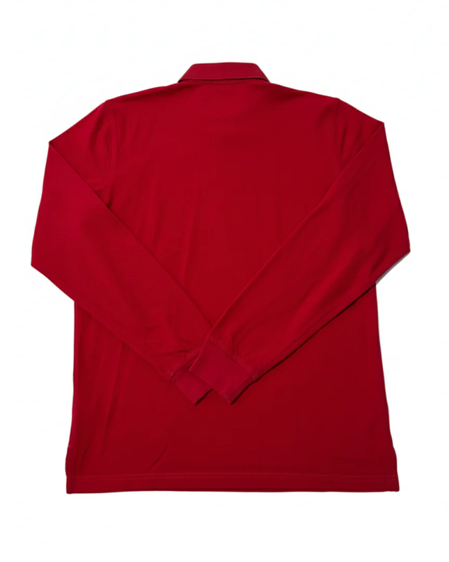 Tommy Hilfiger Red Long-Sleeve Cotton Polo Shirt