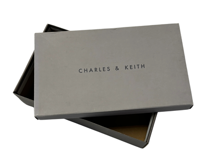 CHARLES & KEITH Animal Print Blue Snakeskin Embossed Slingback Heels | With Box