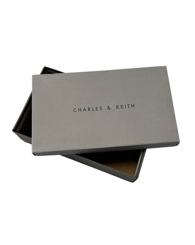 CHARLES & KEITH Animal Print Blue Snakeskin Embossed Slingback Heels | With Box