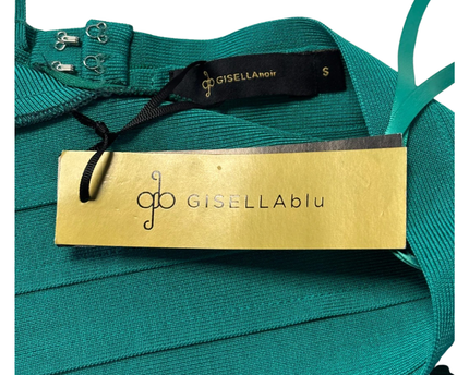 GISELLAnoir Emerald One-Shoulder Bandage Mini Dress W/TAG