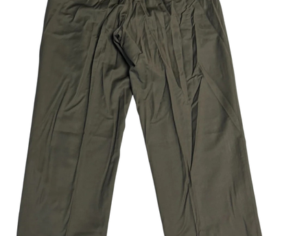 Lauren Ralph Lauren Olive Green Wool Cashmere Blend Pleated Trousers