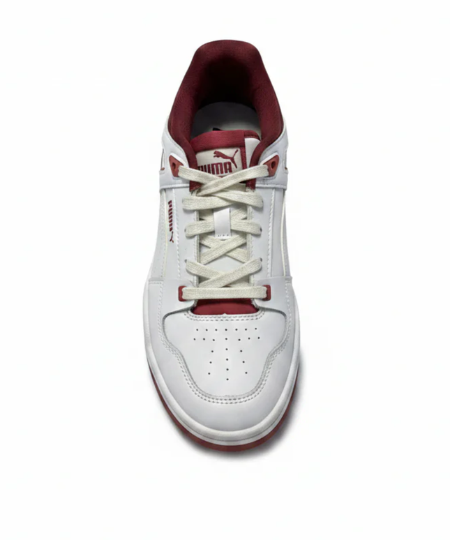 Puma White/Maroon Slipstream Retro Sneakers