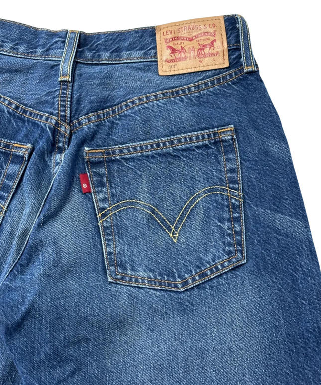 Levi's Blue 501 Button Fly Straight Leg Jeans