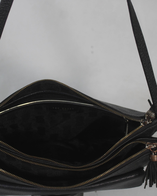 Ted Baker Black Pebbled Leather Crossbody Bag