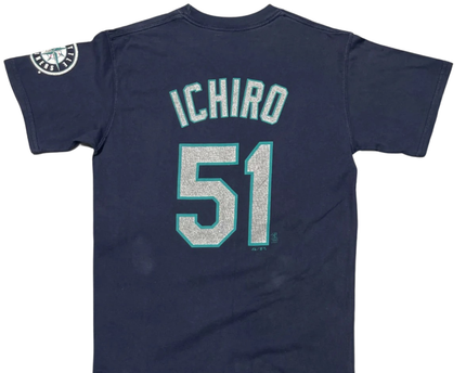 Majestic Navy Blue Seattle Mariners Ichiro Suzuki Graphic Tee