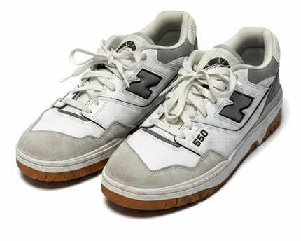 New Balance 550 White/Grey Gum Sole Sneakers