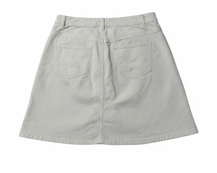 Noisy May White Button-Down Denim Mini Skirt
