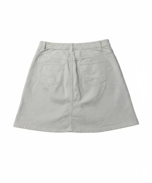 Noisy May White Button-Down Denim Mini Skirt