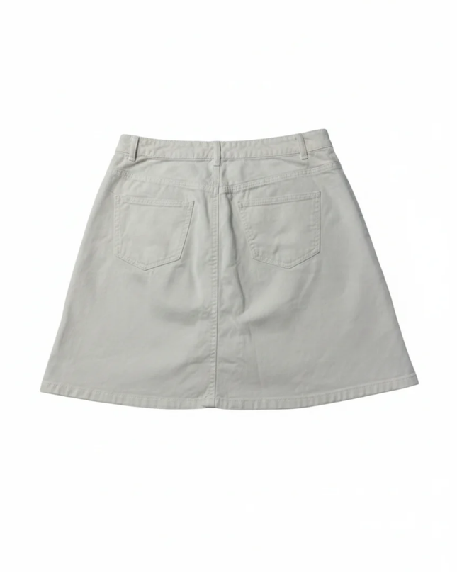 Noisy May White Button-Down Denim Mini Skirt