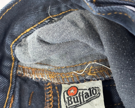 Buffalo Dark Blue Vintage-Style Patchwork Tapered Jeans