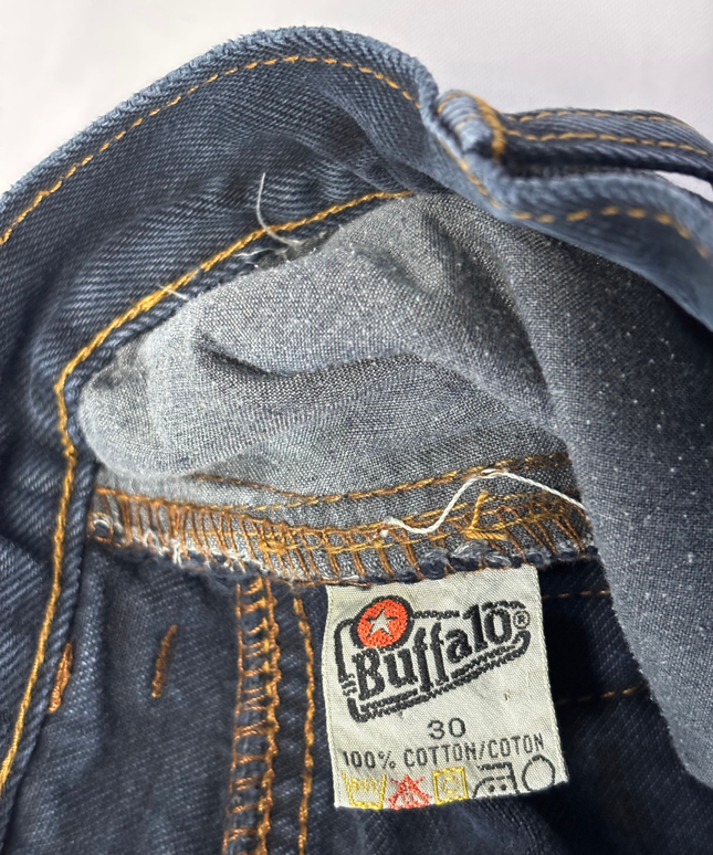 Buffalo Dark Blue Vintage-Style Patchwork Tapered Jeans
