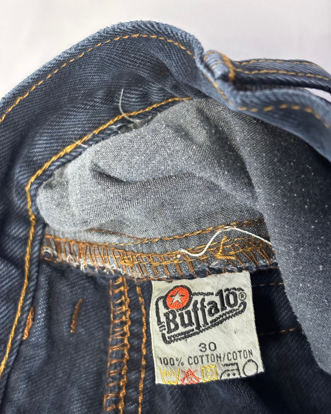 Buffalo Dark Blue Vintage-Style Patchwork Tapered Jeans