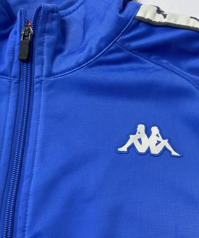 Kappa Blue Vintage-Style Logo Tape Track Jacket