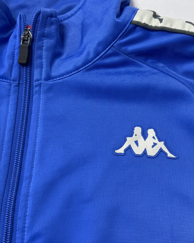 Kappa Blue Vintage-Style Logo Tape Track Jacket