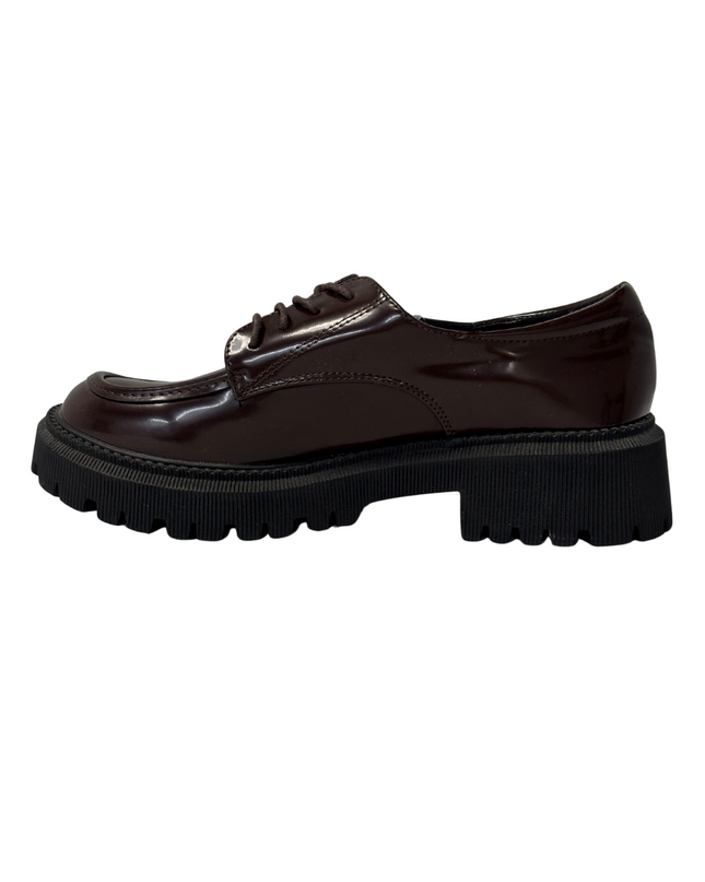 Cider Chunky Lace-Up Platform Shoes | Brown / Black sole | EU 40