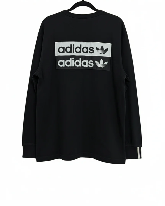 Adidas Black Long Sleeve Trefoil Graphic T-Shirt