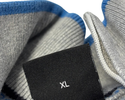Hugo Boss Grey Quarter-Zip Cotton Blend Sweater