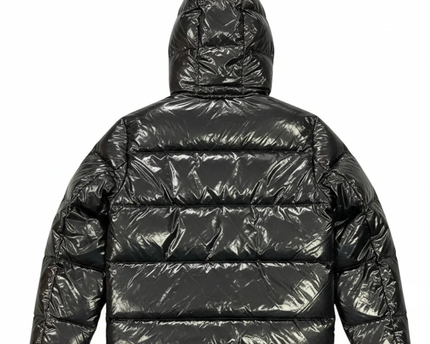 Moncler Black Shiny Hooded Puffer Jacket