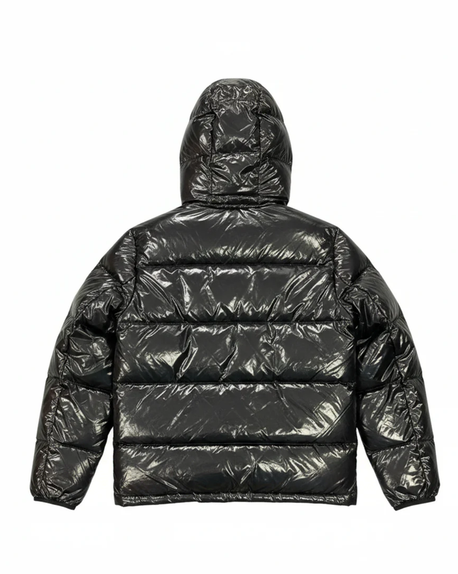 Moncler Black Shiny Hooded Puffer Jacket