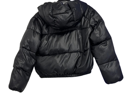 Moschino Black Hooded Puffer Jacket with Teddy Bear Print Lining