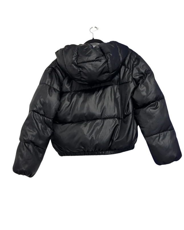 Moschino Black Hooded Puffer Jacket with Teddy Bear Print Lining