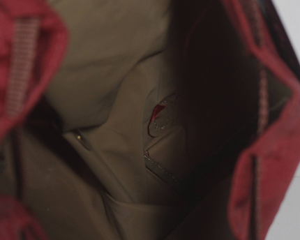 Longchamp Red Le Pliage Nylon & Leather Backpack