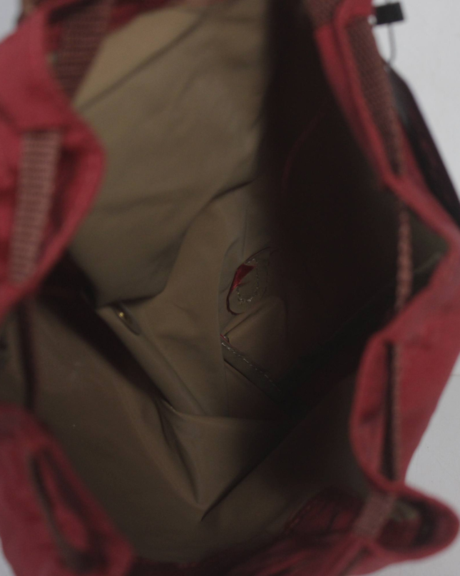 Longchamp Red Le Pliage Nylon & Leather Backpack