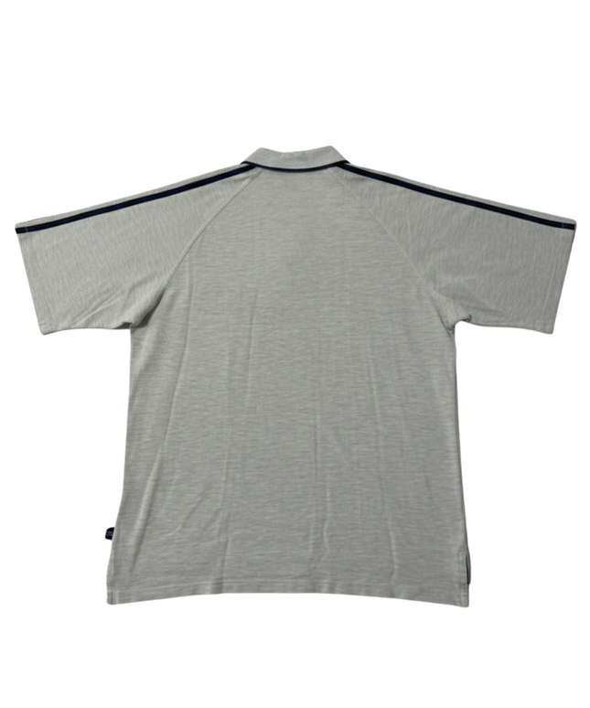 Adidas Grey Short Sleeve Striped Shoulder Sports Polo