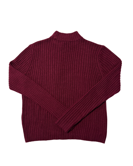 H&M Divided Maroon Mock Neck Ribbed Sweater