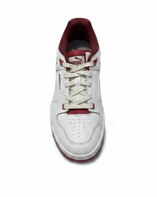 Puma White/Maroon Slipstream Retro Sneakers