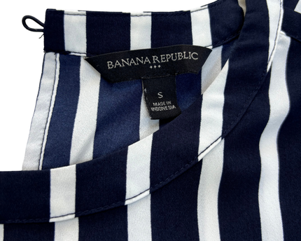 Banana Republic Striped Navy & White Blouse - XL