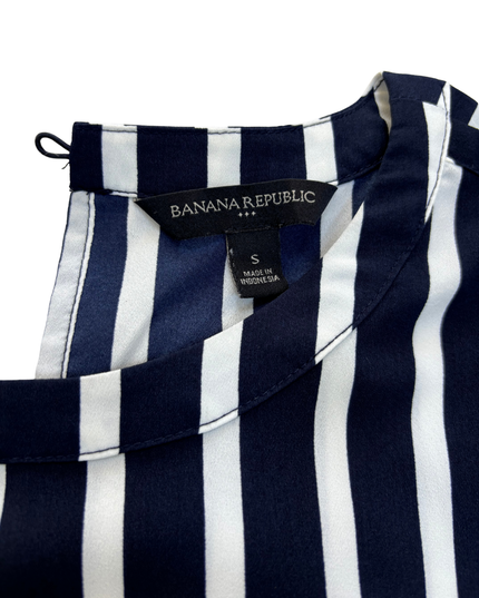 Banana Republic Striped Navy & White Blouse - XL