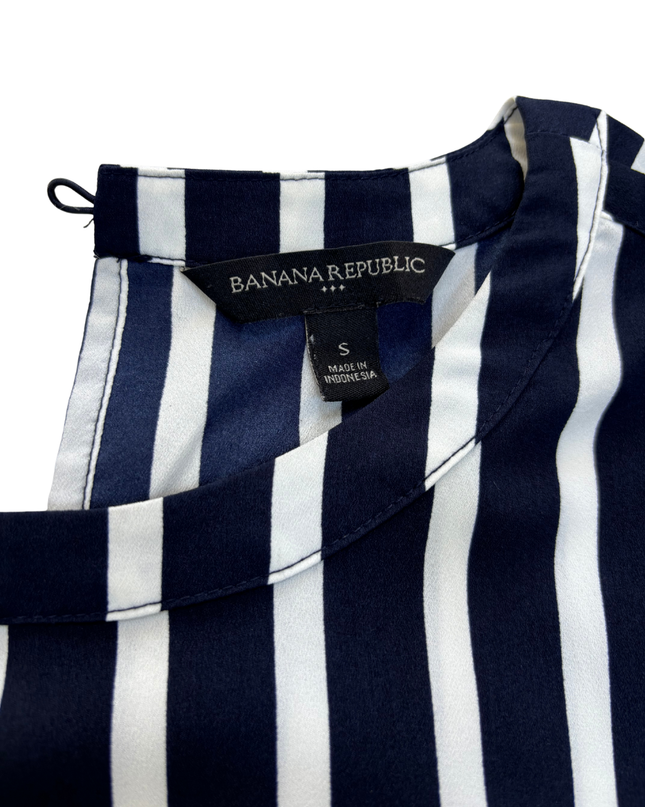 Banana Republic Striped Navy & White Blouse - XL