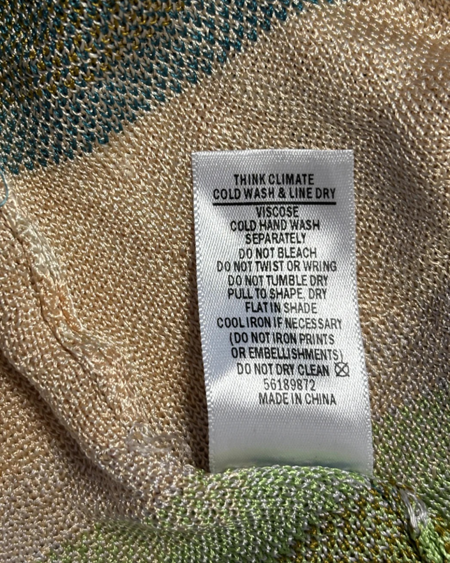 Missoni Green Zigzag Knit Tie-Waist Overcoat W/Tags