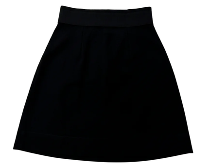 H&M Black High-Waist Paperbag Skirt with Tie Belt