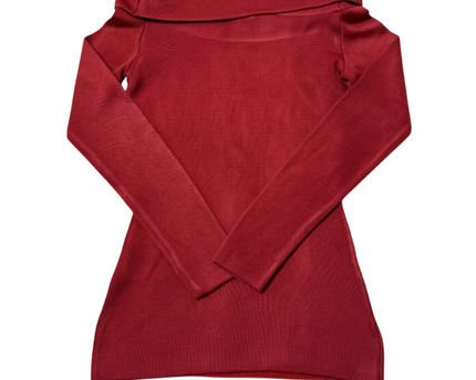 REISS Red Off-the-Shoulder Knit Sweater
