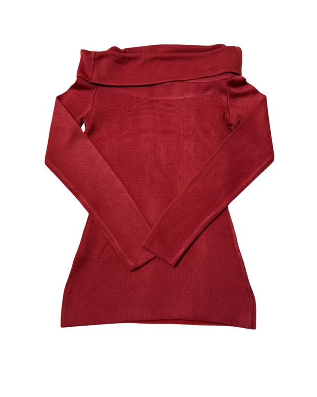 REISS Red Off-the-Shoulder Knit Sweater