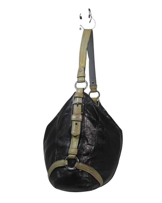 Coach Black Crinkled Leather Hobo Bag