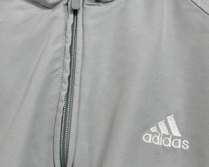 Adidas Grey Classic Three-Stripe Lightweight Track Jacket