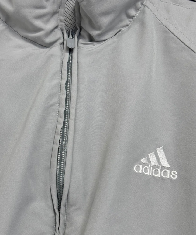 Adidas Grey Classic Three-Stripe Lightweight Track Jacket
