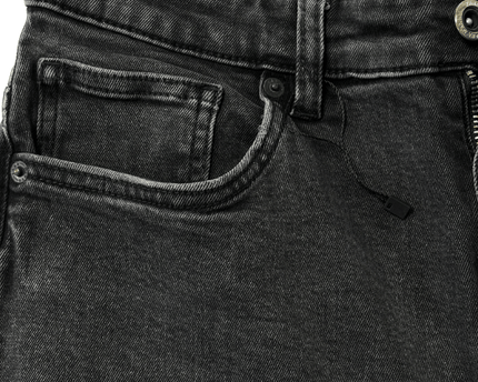 ZARA Slim Fit Washed Black Seam Detail Denim Jeans
