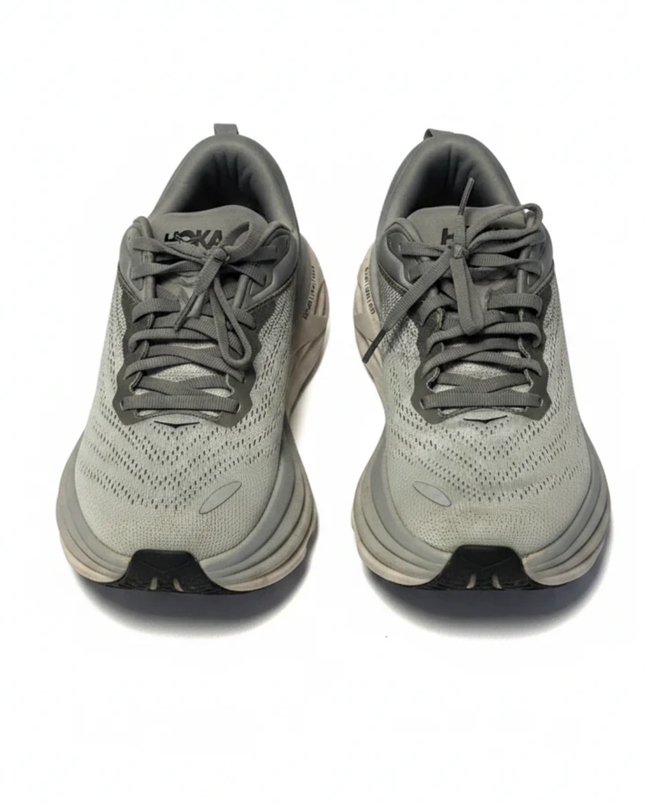 Hoka Gray Bondi 8 Men's Running Shoes